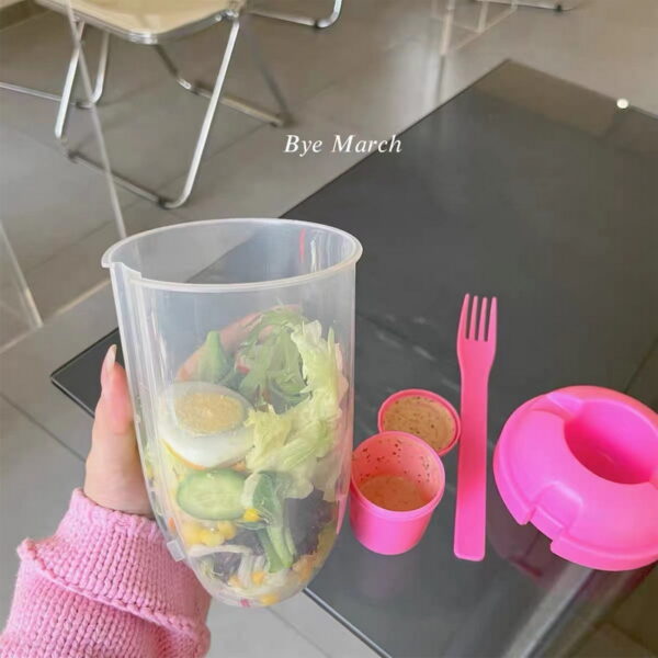 Bottle Salad Container For Lunch Cup Typed Salad Container As Lunch Salad Bento Box With Fork 4