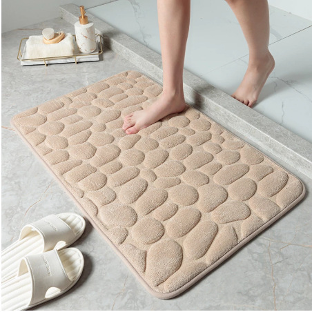 Cobblestone Embossed Bathroom Bath Mat Non slip Carpets In Wash Basin Bathtub Side Floor Rug Shower 1