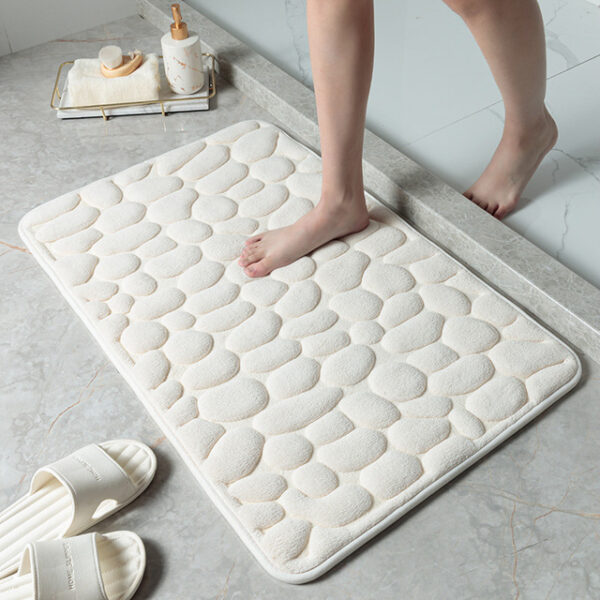 Cobblestone Embossed Bathroom Bath Mat Non slip Carpets In Wash Basin Bathtub Side Floor Rug