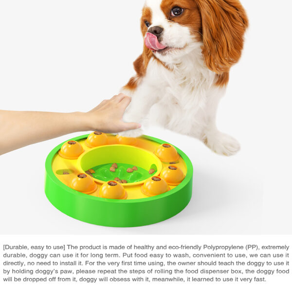 Dog Puzzle Toys Turntable Slow Feeder Educational Toy Interactive Leaking Food Bowl Slowly Eating Bowl Pet 3