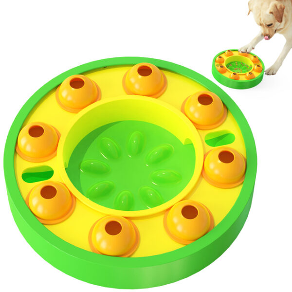 Dog Puzzle Toys Turntable Slow Feeder Educational Toy Interactive Leaking Food Bowl Slowly Eating Bowl