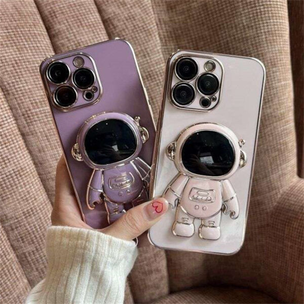 Electroplated astronaut folding stand case For iphone 11 12 13 Pro Max x xr xs max 1