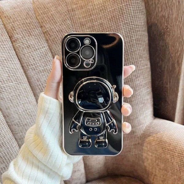 Electroplated astronaut folding stand case For iphone 11 12 13 Pro Max x xr xs