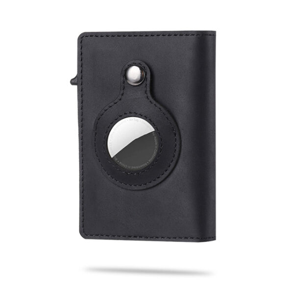 Genuine Leather Airtag Card Holder Men Wallet Money Bag RFID Blocking Air Tag Bank Credit