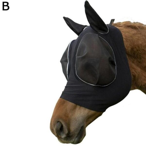 ماسک مگس اسب تنفسی ضد پشه روکش صورت اسب دکور محافظ صورت با مراقبت از گوش 1.jpg 640x640 1