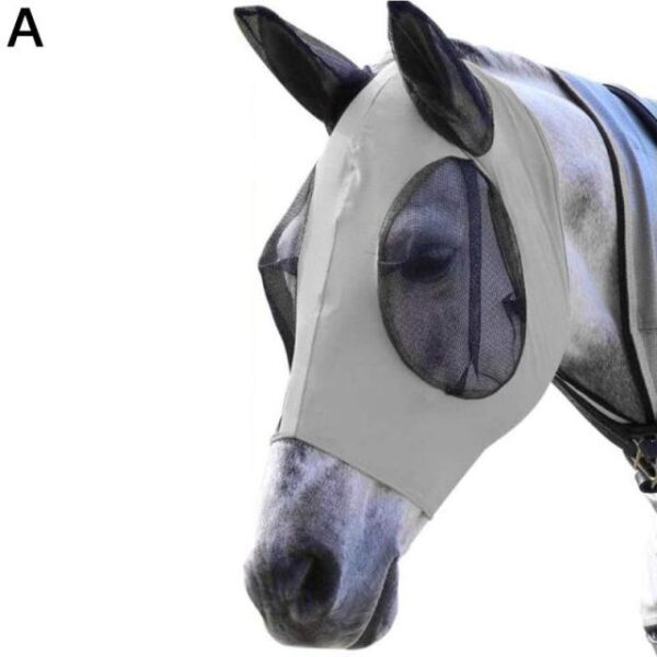 Horse Fly Masks Breathable Anti Mosquito Elastic Horse Face Cover Decor Face Shields With Ears Care.jpg 640x640