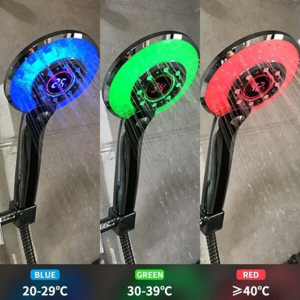 LED Shower Head Digital Temperature Control 3 Spraying Mode Shower Sprayer Water Saving Shower Filter with 1.jpg 640x640 1