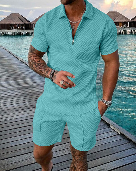 Men s Tracksuit Casual Short Sleeve Zipper Polo Shirt Shorts Set for Men Casual Streetwear 2 1.jpg 640x640 1