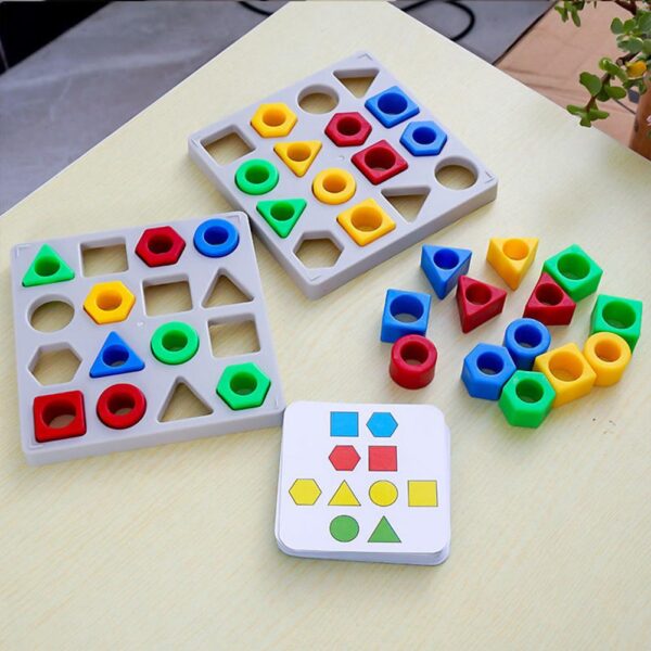 Montessori Shape Color Geometric Matching Game Memory Chess Sorter Toy Color Sensory Educational Toys Gift For 2