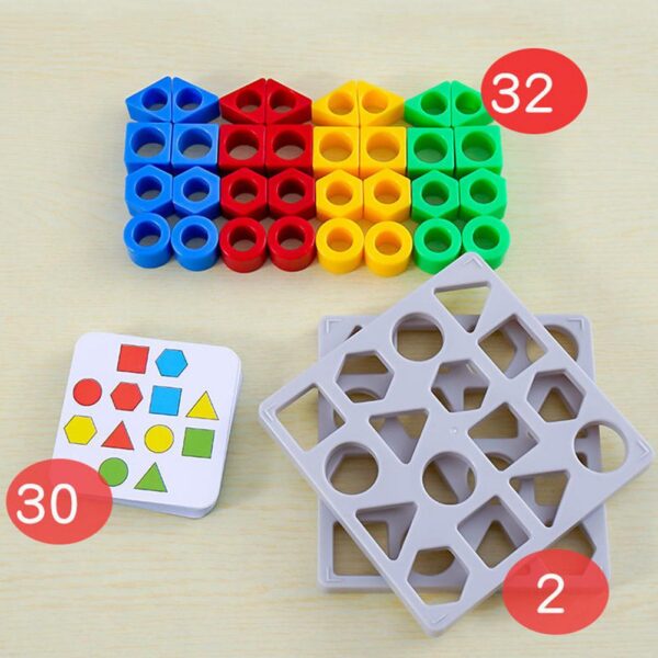 Montessori Shape Color Geometric Matching Game Memory Chess Sorter Toy Color Sensory Educational Toys Gift For 4