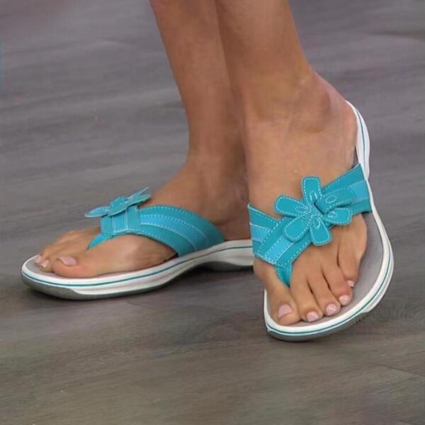 Plus Size Sandals Women Summer 2022 Comfortable Flat Casual Flip Flops Women Flower Soft Bottom Beach 2