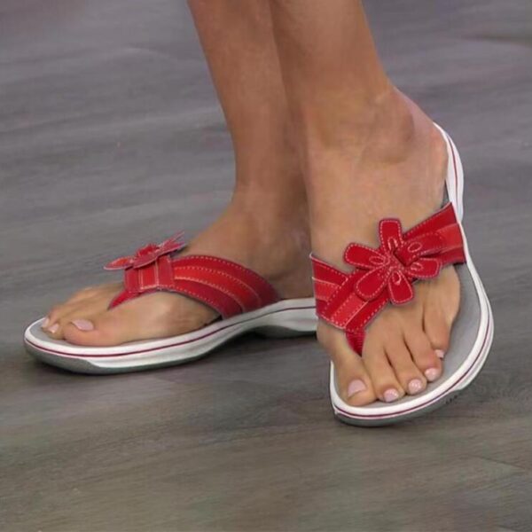 Plus Size Sandals Women Summer 2022 Comfortable Flat Casual Flip Flops Women Flower Soft Bottom Beach 3