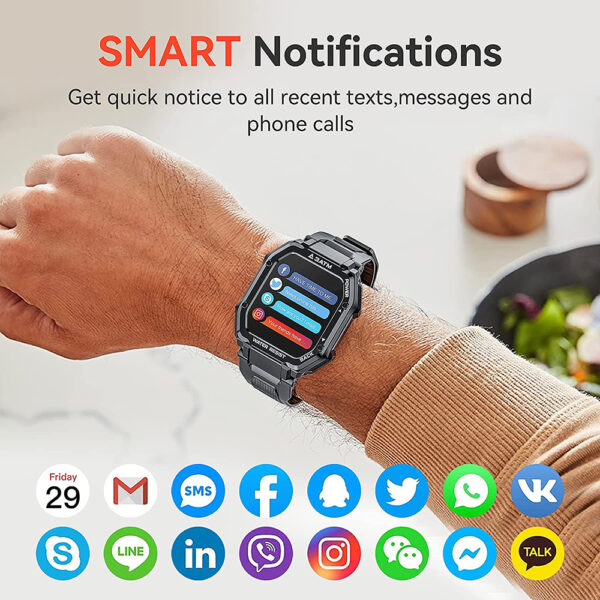 SENBONO 1 69 Inch 3ATM IP68 Waterproof Smart watch Men Women Fitness Tracker Blood Pressure Monitor 3