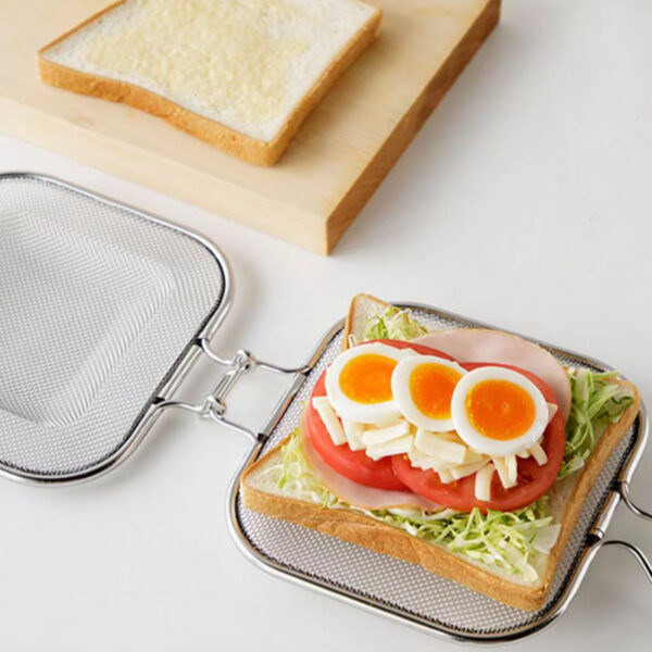 Irin Alagbara Irin Sandwich Ẹlẹda Din Mold Akara toaster Ounjẹ Aro Ẹrọ Ọpa Akara Akara 1