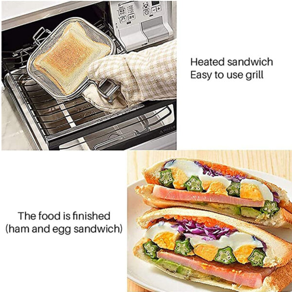 قالب پخت ساندویچ ساز فولاد ضد زنگ نان توستر دستگاه صبحانه ابزار کیک نان 3