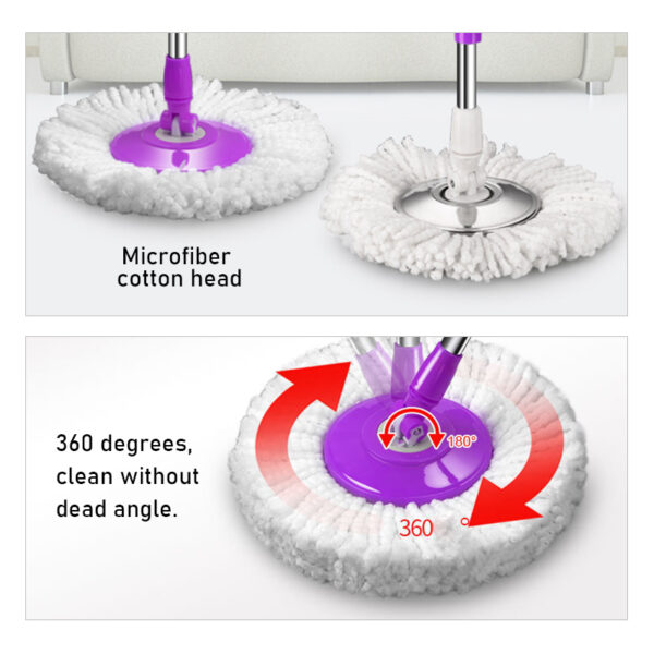 স্টেইনলেস স্টীল স্পিন এমওপি পোল হ্যান্ডেল প্রতিস্থাপন ফ্লোর মপ হোম ফ্লোর ক্লিনিং স্ক্র্যাপার প্যাড হ্যান্ডেল এমওপি 5