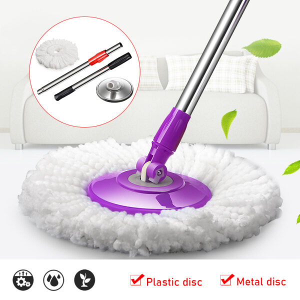 Stainless Steel Spin Mop Pole Handle Replacement Floor Mop Home Floor Cleaning Scraper Pads Handle Mop