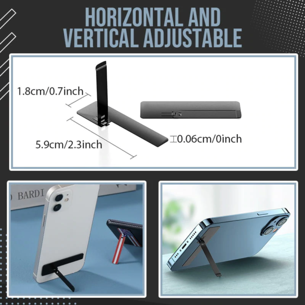 Ultra Thin Invisible Back Stick Mobile Phone Support Metal Inogide Ngwa ngwa wụnye ihe njide ekwentị maka 1