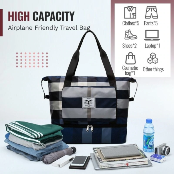 Mabomire Kika Ga agbara Duffel Bag Fashion Plaid Travel Bag Women Cabin Tote Bag Weekend Gym 1