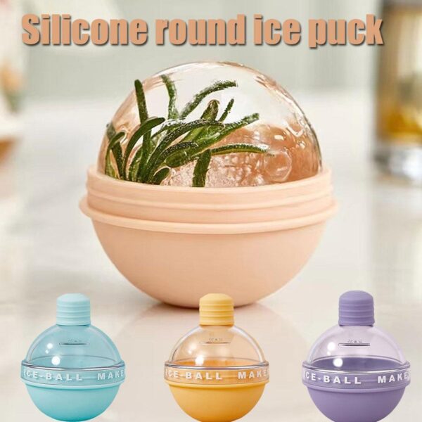 Whiskey Silicone Round Ice Hockey Mold Maker Ice Large Spherical Frozen Ice Cube Ice Tray 2