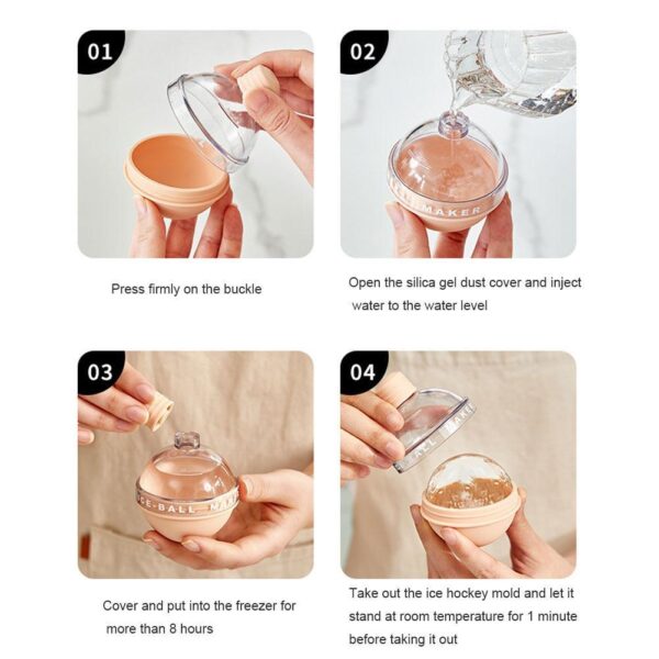 Whiskey Silicone Round Ice Hockey Mold Maker Ice Large Spherical Frozen Ice Cube Ice Tray 3