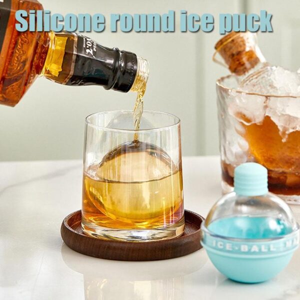 Whisky Silicone Round Ice Hockey Mold Maker Silġ Kbir Sferiku Iffriżat Ice Cube Ice Trey 4