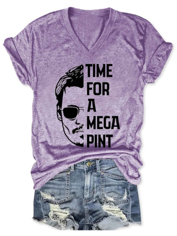 Fotoan'ny vehivavy ho an'ny Mega Pint Johnny Depp V-neck T-Shirt 4