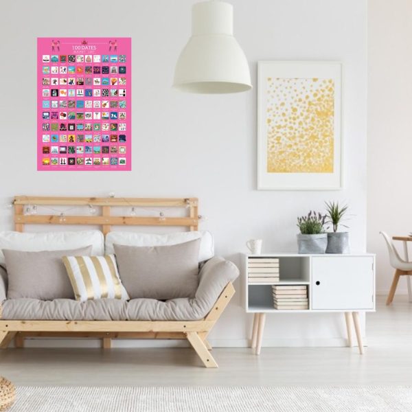 100 DATES Couple Bucket list Scratch painting decoratio posters on the wall girl room decoration Decor 2