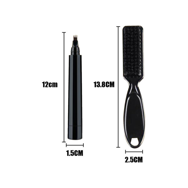 1Set Beard Filler Pen Set Waterproof Beard Pen Beard Stroke Pen Set Black Brown Hair Pencil 4