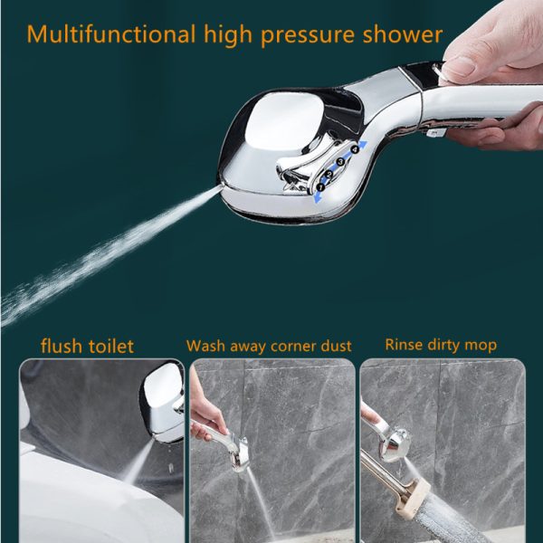 High Pressure Water Saving Shower Head Hand Held Shower SPA Adjustable 4 Function High Pressure Shower 4
