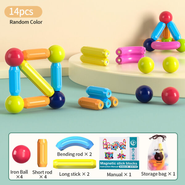 Kids Magnetic Construction Set Magnetic Balls Stick Building Blocks Montessori Educational Toys For Children