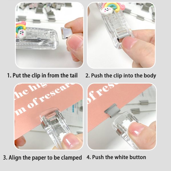 Metal Clip Push Staple Remover Paper Fixing Organizing Stapler Reusable Push Clamp Not Damage Paper Binding 3