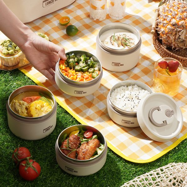 Multilayer Stainless Steel Lunch Box With Thermal Bag Food Storage Containers Portable Bento Box Japanese Style 4