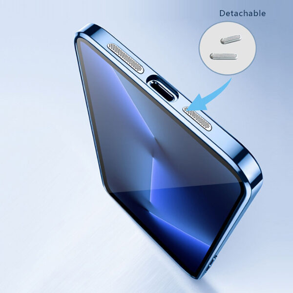 OceSap For iPhone 13 Pro Max Case Luxury Plating TPU Glass Lens Film Back Cover For 2