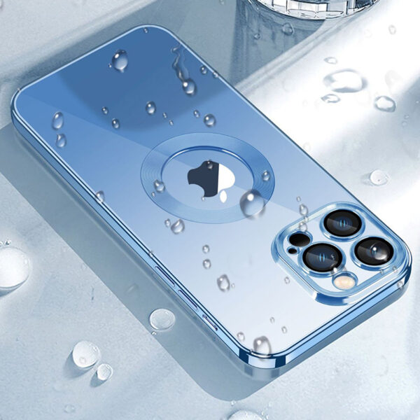 OceSap For iPhone 13 Pro Max Case Luxury Plating TPU Glass Lens Film Back Cover For 4