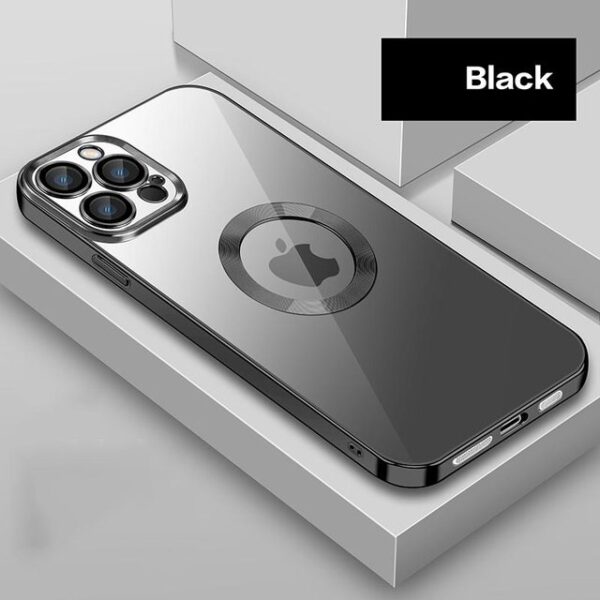 OceSap For iPhone 13 Pro Max Case Luxury Plating TPU Glass Lens Film Back Cover