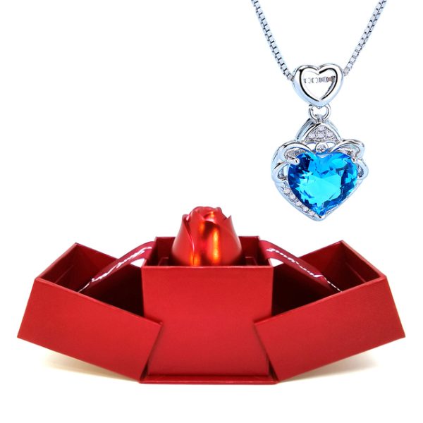 Rózsa ékszertároló doboz Elegáns kristály medál nyaklánc Romantikus Valentin-napi ajándék női lányoknak 10.jpg 640x640 10