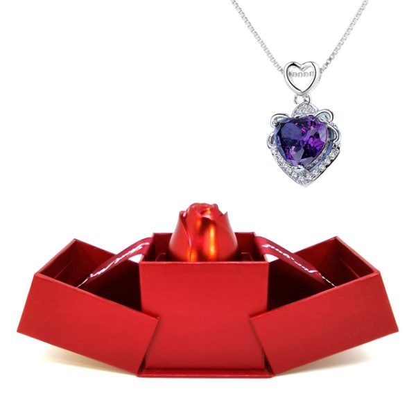 Rose Jewelry Storage Box Elegant Crystal Pendant Necklace Romantic Valentine's Day Gift for Women Girls 12.jpg 640x640 12