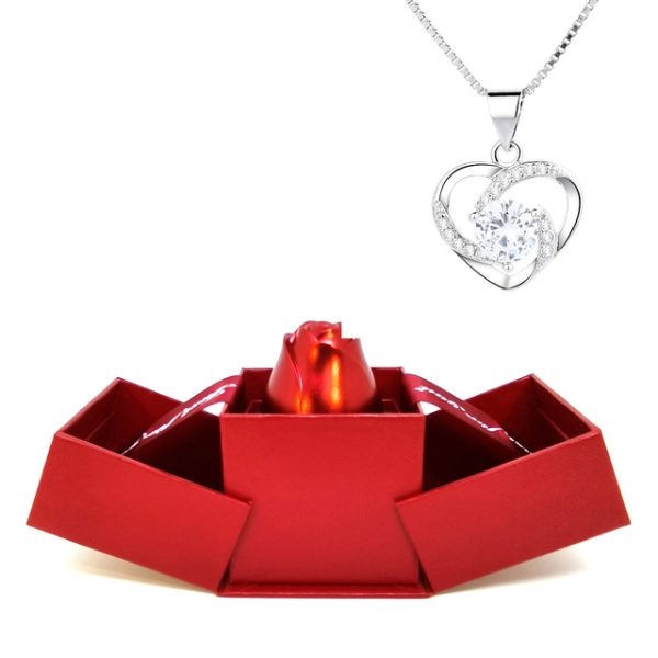 Rose Jewelry Storage Box Elegant Crystal Pendant Necklace Romantic Valentine s Day Gift for Women Girls 3.jpg 640x640 3