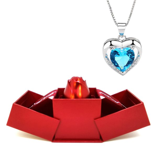 Rose Jewelry Storage Box Elegant Crystal Pendant Necklace Romantic Valentine s Day Gift for Women Girls 7.jpg 640x640 7