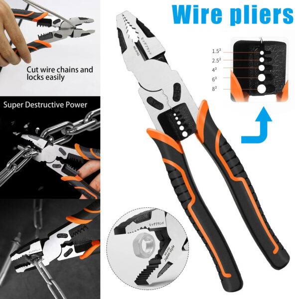 Super Hardness Industrial Grade Chromes Vanadium Steel Vise Multi function Universal Pliers can CSV