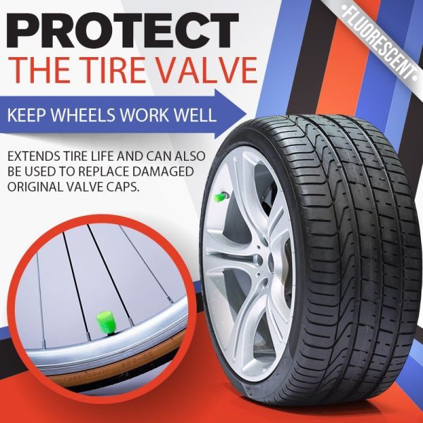 Universal Fluorescent Car Tire Valve Caps 4pcs Luminous Plastic ABS Dust proof Decorative Tyre Stem Covers 8