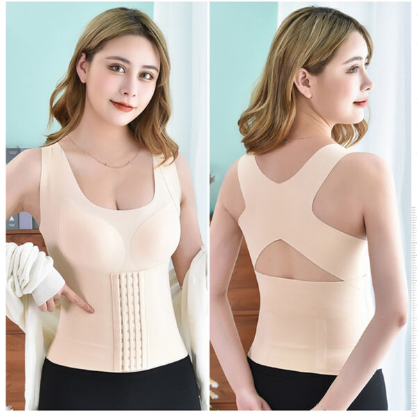 Women 3 in 1 Body Shapewear Posture Corrector Underwear Tummy Control Back Support Push Up Bra 2