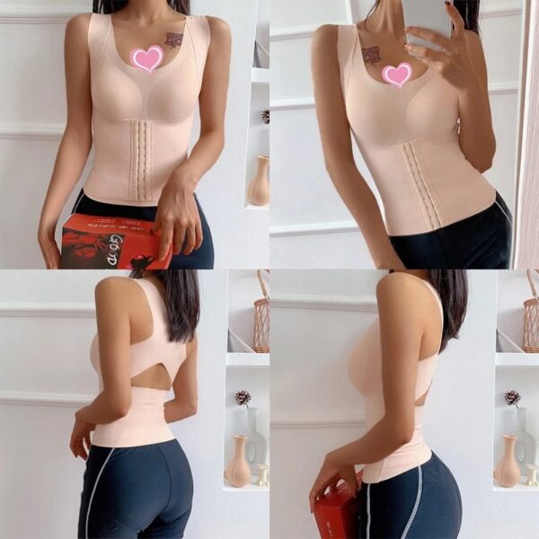 Women 3 in 1 Body Shapewear Posture Corrector Underwear Tummy Control Back Support Push Up Bra 4