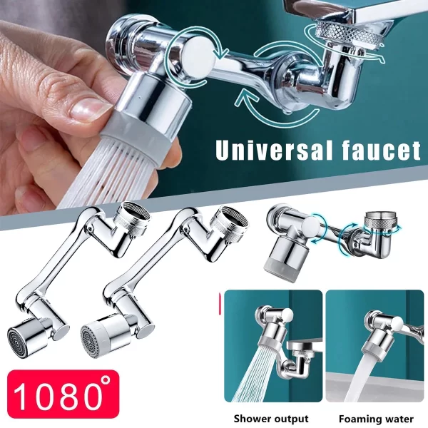 1080 mari-pahaizana miodina lakozia mihodinkodina mihodinkodina eran'izao tontolo izao Faucet Extender 2 fomba fikorianan'ny rano Robotic Arm Water.jpg Q90.jpg