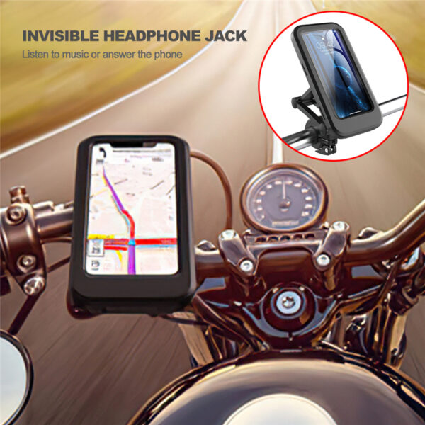 Adjustable Waterproof Tsheb kauj vab Xov tooj Holder Universal Tsheb tuam Motorcycle Handlebar Magnet Case Cell Xov tooj Txhawb Mount Bracket 4