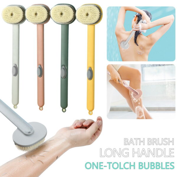 Bathroom Body Brushes Long Handle Liquid Bath Brush Back Body Bath Shower Sponge Exfoliating Scrub Massager