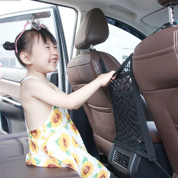 Car Interior Trunk Seat Back Elastic Mesh Net Car Styling Storage Bag Pocket Cage velcro Grid