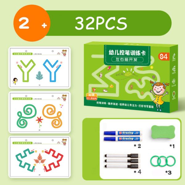 ကလေးများအတွက် Montessori Drawing Toy Pen Control Training Color Shape Math Match Game Set Toddler Learning Activities 1.jpg 640x640 1