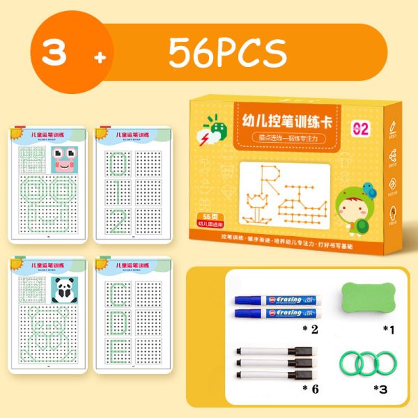 កុមារ Montessori Drawing Toy Pen Control Training Color Shape Math Match Game Set Toddler Learning Activities 4
